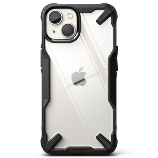 iPhone 14 umbris Fusion X plastikust taguse ja silikoonist raamiga must 1