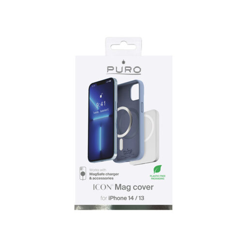 iPhone 14 umbris MagSafe Puro Icon Cover silikoonist helesinine 4