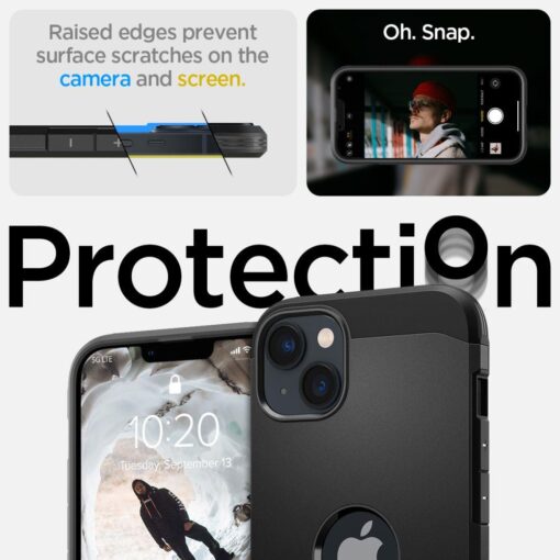 iPhone 14 umbris Spigen Tough Armor MagSafe silikoonist raamiga must 11