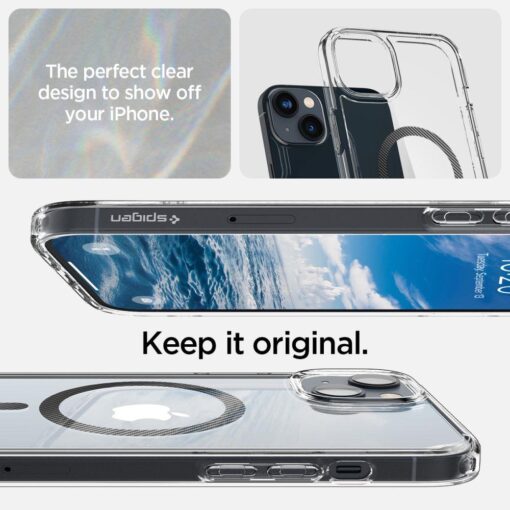 iPhone 14 umbris Spigen Ultra Hybrid MagSafe silikoonist carbon MagSafe ringiga labipaistev 8
