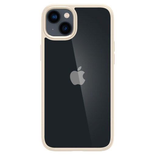iPhone 14 umbris Spigen Ultra Hybrid plastikust taguse ja silikoonist raamiga beez 1