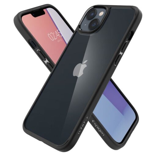 iPhone 14 umbris Spigen Ultra Hybrid plastikust taguse ja silikoonist raamiga must 4