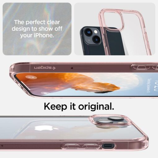 iPhone 14 umbris Spigen Ultra Hybrid plastikust taguse ja silikoonist raamiga roosa 7