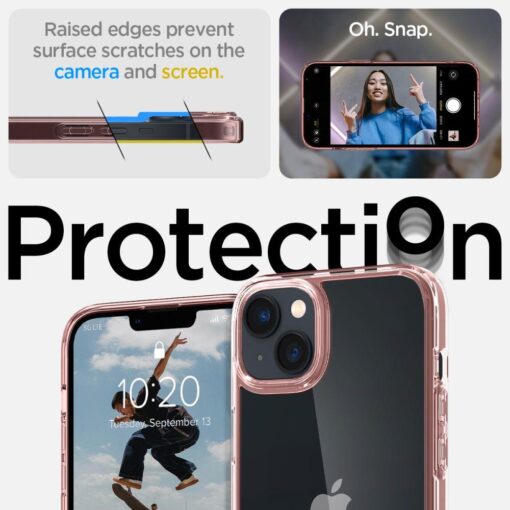 iPhone 14 umbris Spigen Ultra Hybrid plastikust taguse ja silikoonist raamiga roosa 9