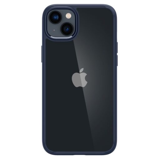 iPhone 14 umbris Spigen Ultra Hybrid plastikust taguse ja silikoonist raamiga tumesinine