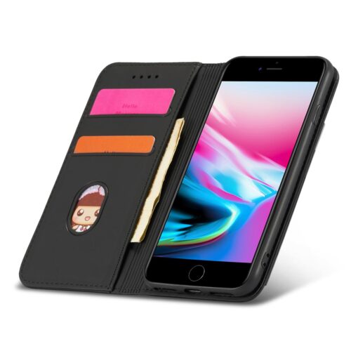 iPhone 7 8 SE 2020 SE 2020 kaaned kunstnahast kaarditaskutega must 11