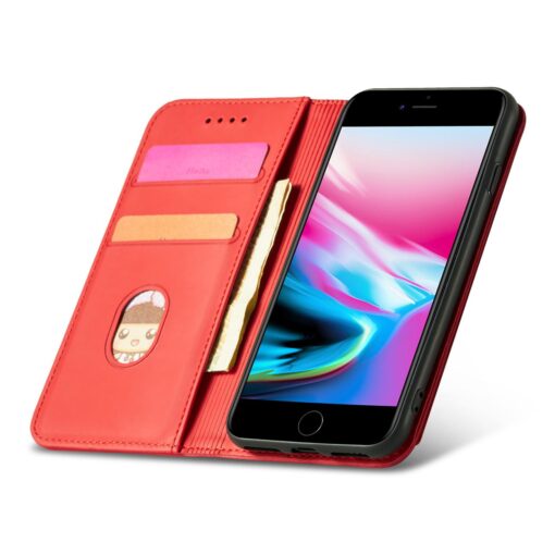 iPhone 7 8 SE 2020 SE 2020 kaaned kunstnahast kaarditaskutega punane 11