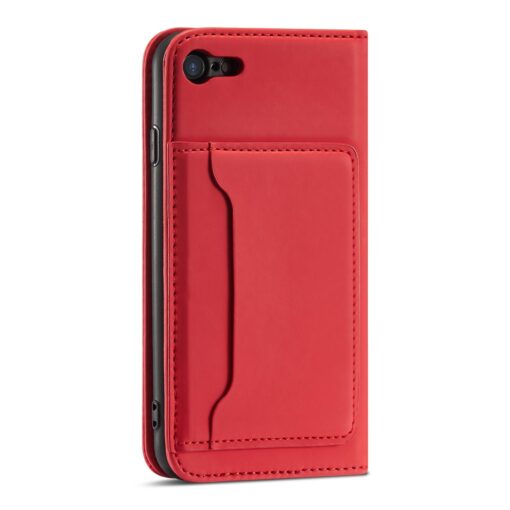 iPhone 7 8 SE 2020 SE 2020 kaaned kunstnahast kaarditaskutega punane 5