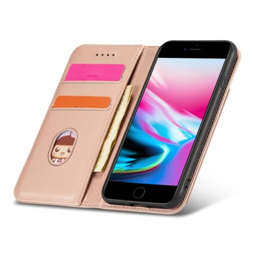 iPhone 7 8 SE 2020 SE 2020 kaaned kunstnahast kaarditaskutega roosa 10