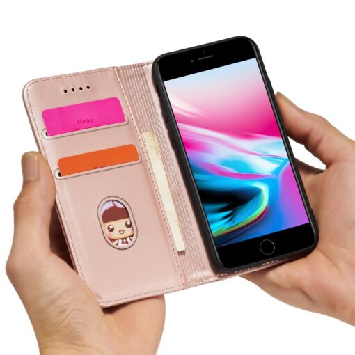 iPhone 7 8 SE 2020 SE 2020 kaaned kunstnahast kaarditaskutega roosa 11