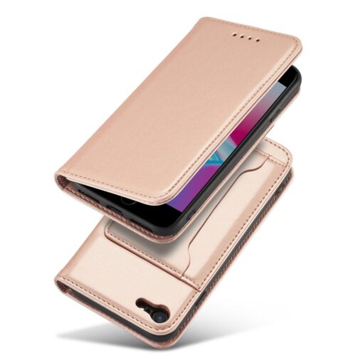 iPhone 7 8 SE 2020 SE 2020 kaaned kunstnahast kaarditaskutega roosa 4