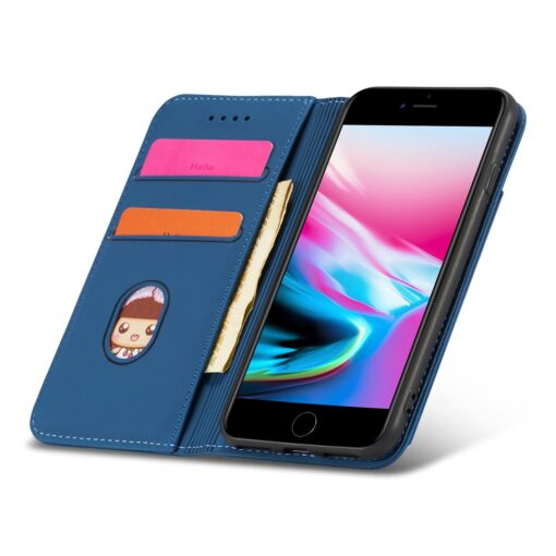 iPhone 7 8 SE 2020 SE 2020 kaaned kunstnahast kaarditaskutega sinine 10