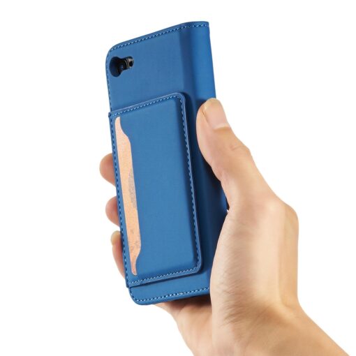 iPhone 7 8 SE 2020 SE 2020 kaaned kunstnahast kaarditaskutega sinine 11