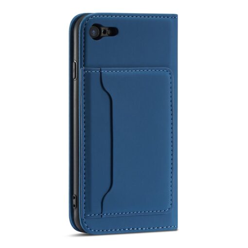iPhone 7 8 SE 2020 SE 2020 kaaned kunstnahast kaarditaskutega sinine 12