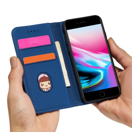 iPhone 7 8 SE 2020 SE 2020 kaaned kunstnahast kaarditaskutega sinine 13