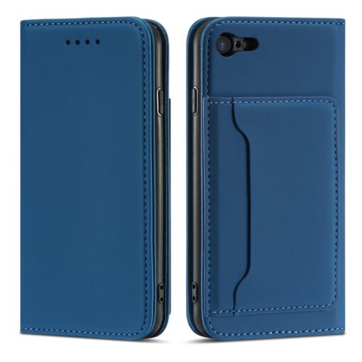 iPhone 7 8 SE 2020 SE 2020 kaaned kunstnahast kaarditaskutega sinine