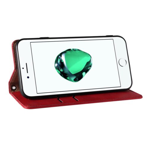 iPhone 7 8 SE 2020 SE 2020 kaaned mustriga kunstnahast kaarditaskuga punane 10
