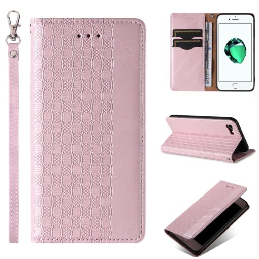 iPhone 7 8 SE 2020 SE 2020 kaaned mustriga kunstnahast kaarditaskuga roosa 11