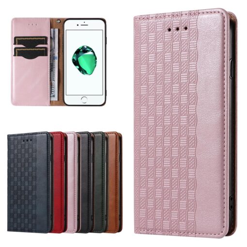 iPhone 7 8 SE 2020 SE 2020 kaaned mustriga kunstnahast kaarditaskuga roosa 12