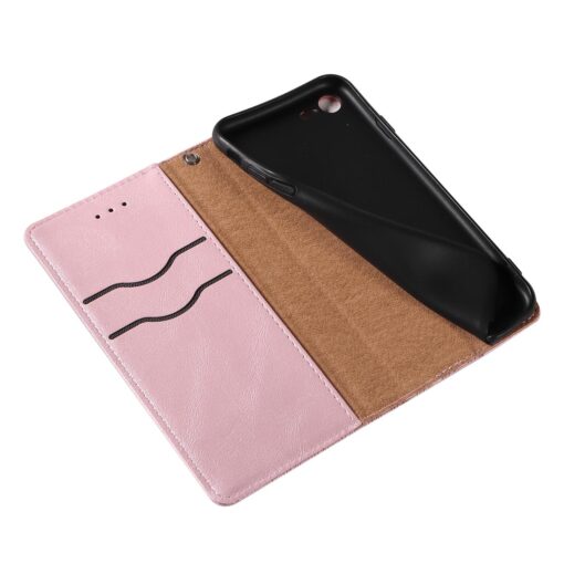 iPhone 7 8 SE 2020 SE 2020 kaaned mustriga kunstnahast kaarditaskuga roosa 3