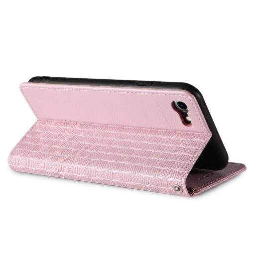 iPhone 7 8 SE 2020 SE 2020 kaaned mustriga kunstnahast kaarditaskuga roosa 4