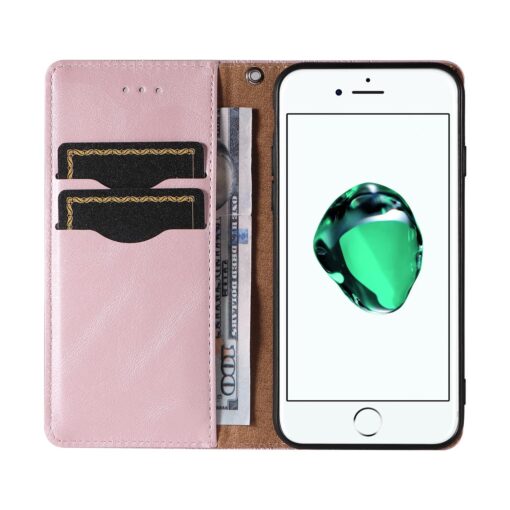 iPhone 7 8 SE 2020 SE 2020 kaaned mustriga kunstnahast kaarditaskuga roosa 5