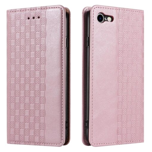 iPhone 7 8 SE 2020 SE 2020 kaaned mustriga kunstnahast kaarditaskuga roosa 6
