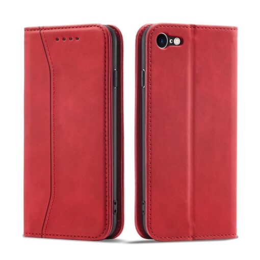 iPhone 7 8 SE 2020 SE 2020 kaaned vintage kunstnahast kaarditaskuga punane