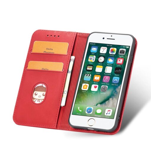 iPhone 7 8 SE 2020 SE 2020 kaaned vintage kunstnahast kaarditaskuga punane 7