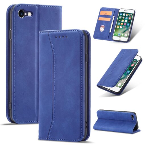 iPhone 7 8 SE 2020 SE 2020 kaaned vintage kunstnahast kaarditaskuga sinine 10