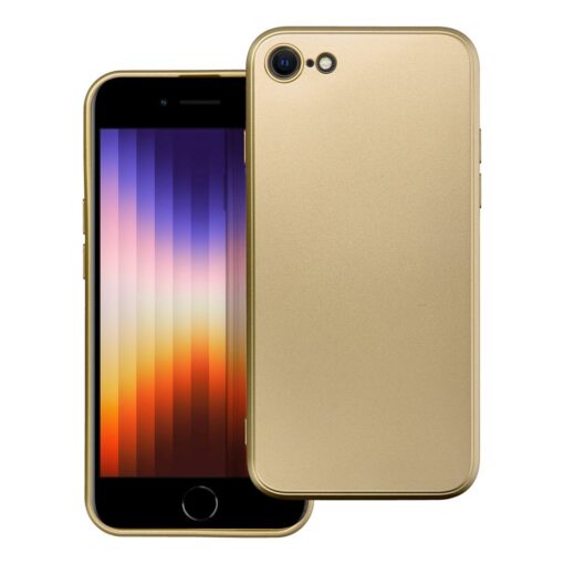 iPhone 7 8 SE 2020 SE 2022 umbris silikoonist metalliku laikega kuldne