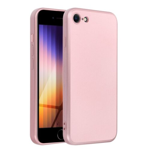 iPhone 7 8 SE 2020 SE 2022 umbris silikoonist metalliku laikega roosa 1