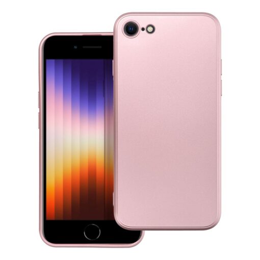 iPhone 7 8 SE 2020 SE 2022 umbris silikoonist metalliku laikega roosa