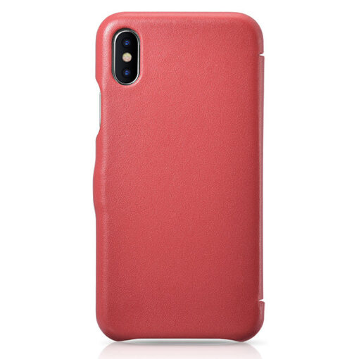 iPhone XS X kaaned naturaalsest nahast punane 1