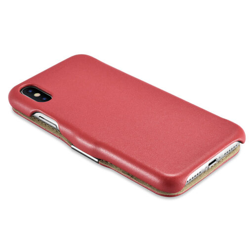 iPhone XS X kaaned naturaalsest nahast punane 6