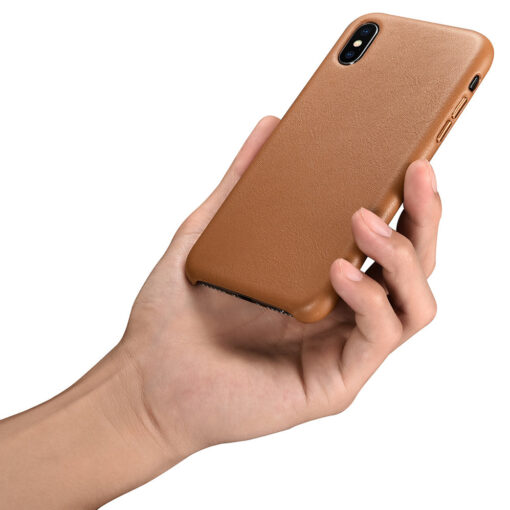 iPhone XS X umbris naturaalsest nahast pruun 6