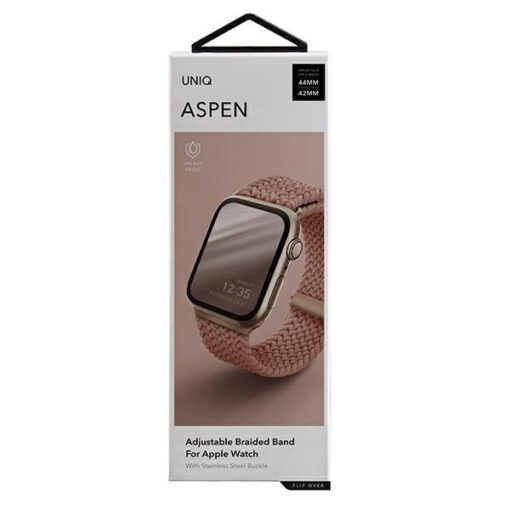 Apple Watch Rihm UNIQ Aspen 454442mm punutud grapefruit pink 8