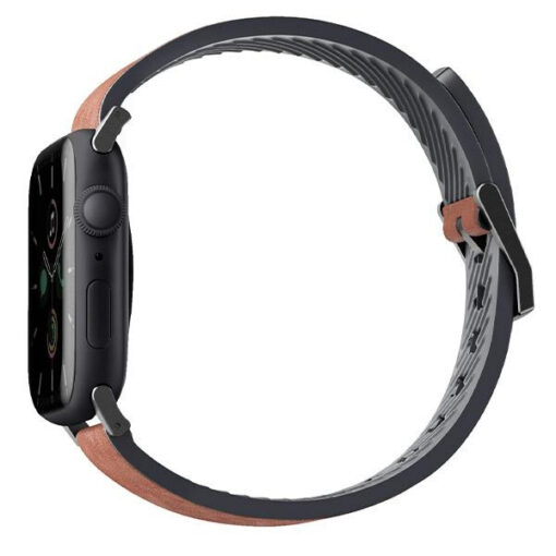 Apple Watch Rihm UNIQ Straden 454442mm nahast ja silikoonist pruun 1