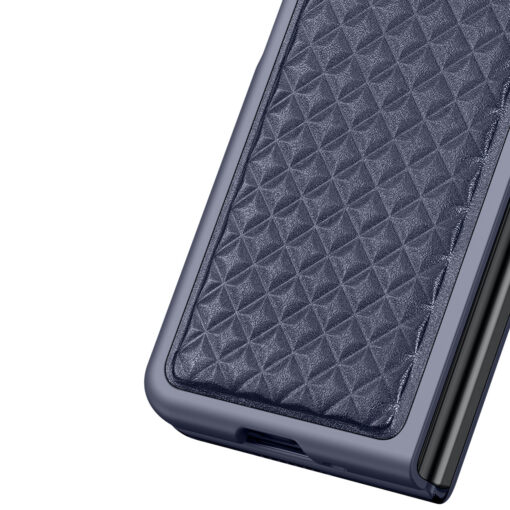 Samsung Galaxy Z Fold 3 kaaned nahaga kaetud Dux Ducis Venice Leather sinine 2