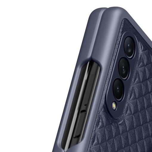 Samsung Galaxy Z Fold 3 kaaned nahaga kaetud Dux Ducis Venice Leather sinine 4