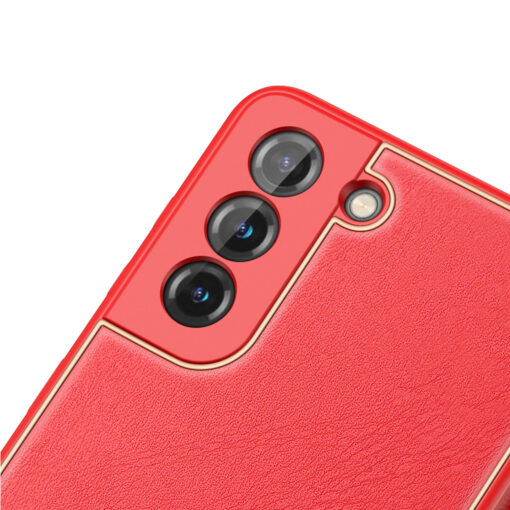 Samsung S21 FE umbris Dux Ducis Yolo elegant kunstnahast ja silikoonist servadega punane 4