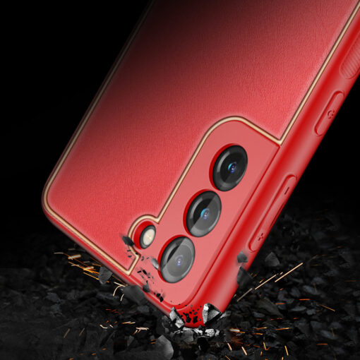 Samsung S21 FE umbris Dux Ducis Yolo elegant kunstnahast ja silikoonist servadega punane 9