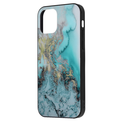 iPhone 12 12 PRO umbris klaasist taguse ja silikoonist raamiga ookeani sinine 1