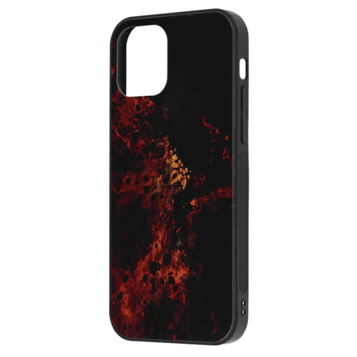 iPhone 12 12 PRO umbris klaasist taguse ja silikoonist raamiga punane nebula 1