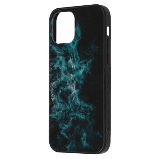iPhone 12 12 PRO umbris klaasist taguse ja silikoonist raamiga sinine nebula 1