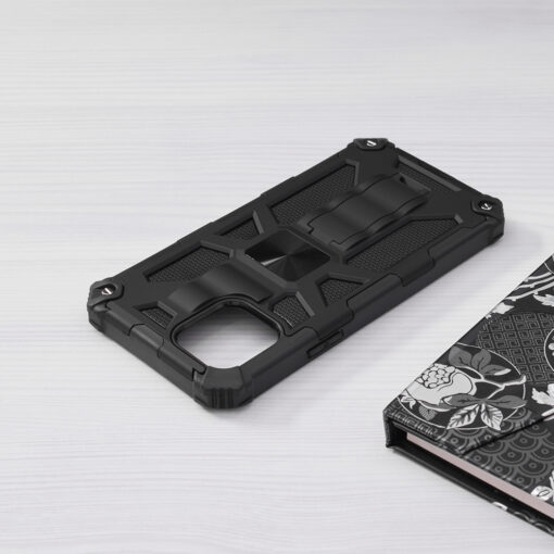iPhone 12 12 PRO umbris silikoonist ja plastikust tugevdatud must 4