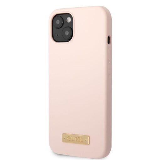 iPhone 13 MINI umbris Guess silikoonist Silicone Logo Plate GUHMP13SSBPLP roosa 1