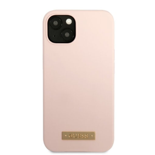 iPhone 13 MINI umbris Guess silikoonist Silicone Logo Plate GUHMP13SSBPLP roosa 2