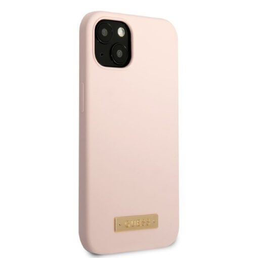 iPhone 13 MINI umbris Guess silikoonist Silicone Logo Plate GUHMP13SSBPLP roosa 3