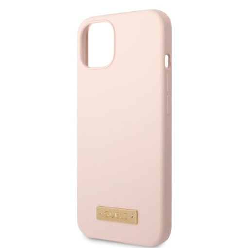 iPhone 13 MINI umbris Guess silikoonist Silicone Logo Plate GUHMP13SSBPLP roosa 5